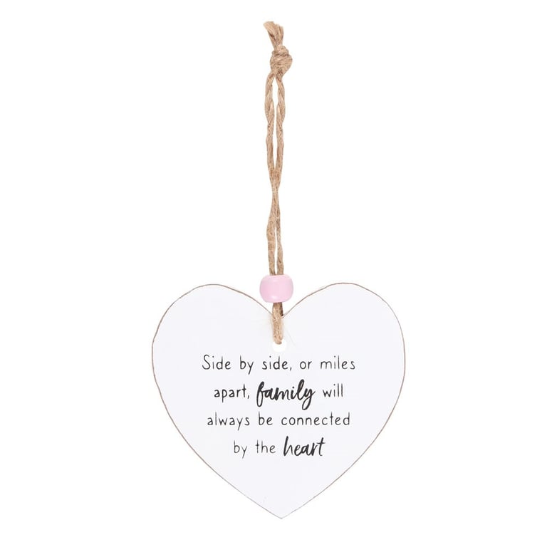 Family Is... Wooden Heart Decoration - Side by Side Sentiment Sign