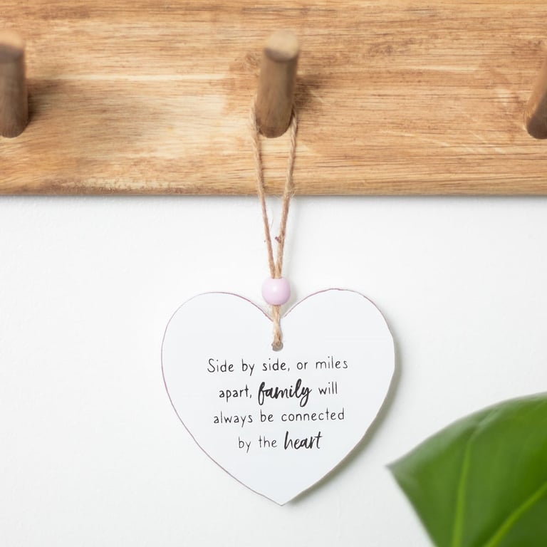 Family Is... Wooden Heart Decoration - Side by Side Sentiment Sign