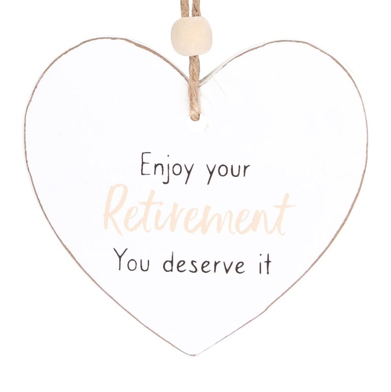 Enjoy Your Retirement Wooden Heart Decoration - A Token of Appreciation