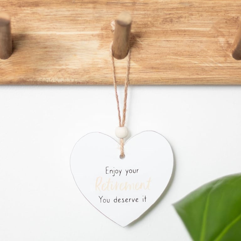 Enjoy Your Retirement Wooden Heart Decoration - A Token of Appreciation