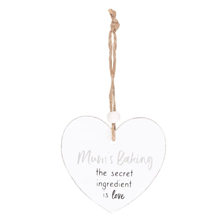 Mum s Baking Secret Ingredient Wooden Heart Sign - Home Decor Gift Idea