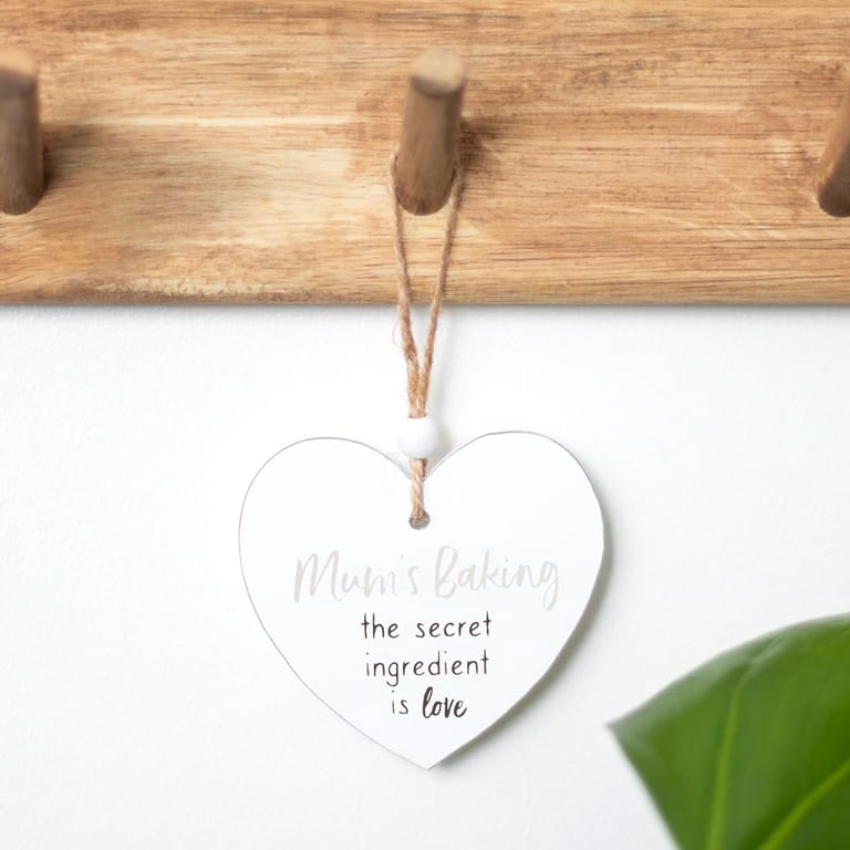 Mum s Baking Secret Ingredient Wooden Heart Sign - Home Decor Gift Idea