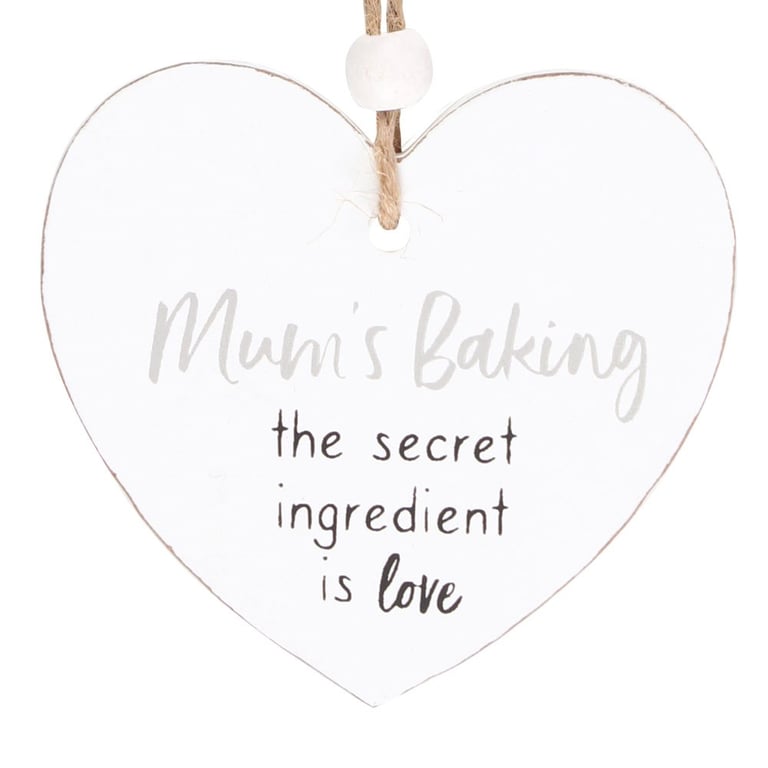 Mum s Baking Secret Ingredient Wooden Heart Sign - Home Decor Gift Idea