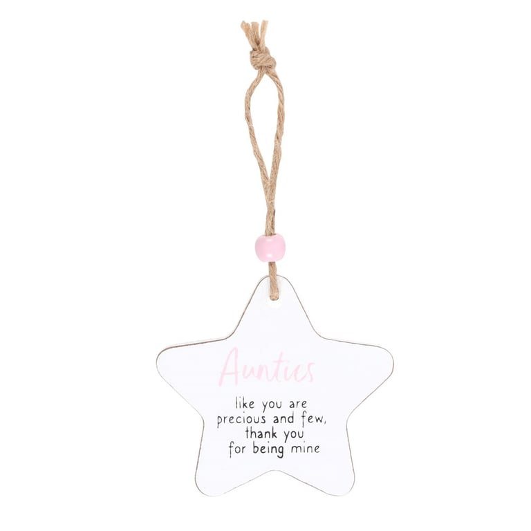 Aunties Hanging Star Sentiment Sign - Token Gift of Gratitude and Appreciation