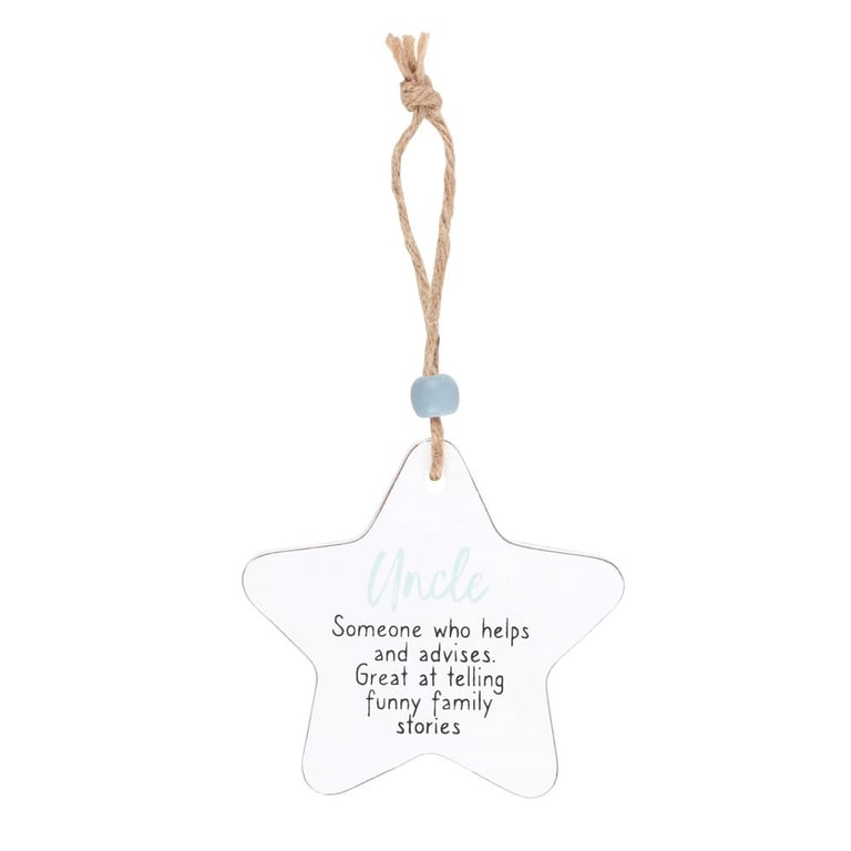 Uncle Hanging Star Sentiment Wooden Decoration - Token Gift for Family and Friends