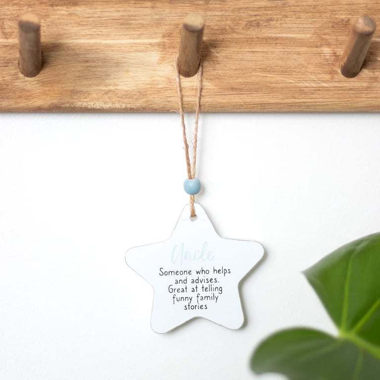 Uncle Hanging Star Sentiment Wooden Decoration - Token Gift for Family and Friends