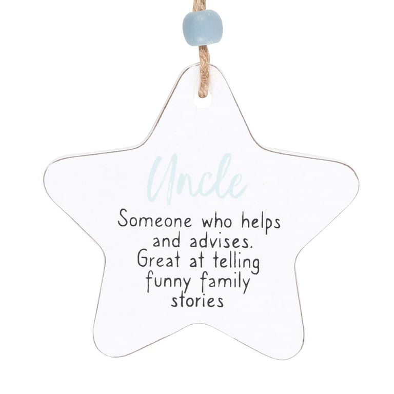 Uncle Hanging Star Sentiment Wooden Decoration - Token Gift for Family and Friends