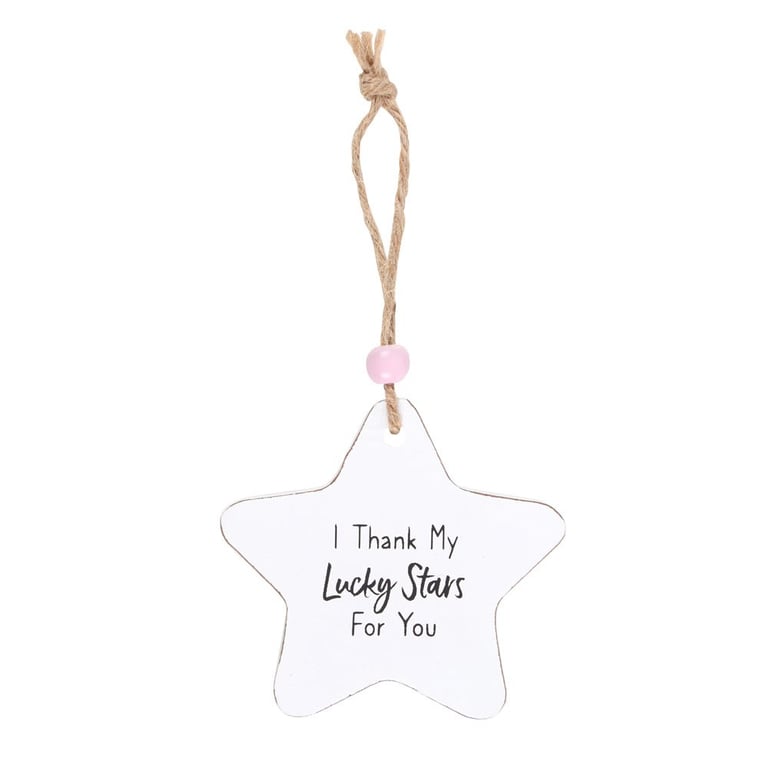 I Thank My Lucky Stars Wooden Star Decoration - Token Gift Home Decor Sign