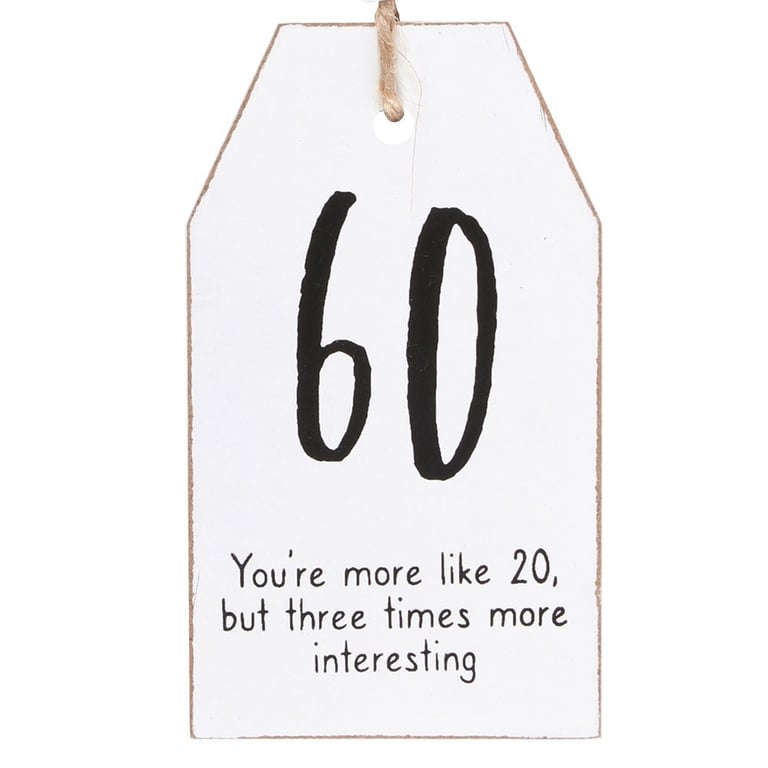 60 Milestone Birthday Hanging Sentiment Sign - Personalized Home Decor for 60th Anniversary Celebration