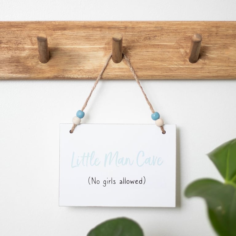 Little Man Cave Wooden Sign - Token Gift for Family and Friends Home Decor