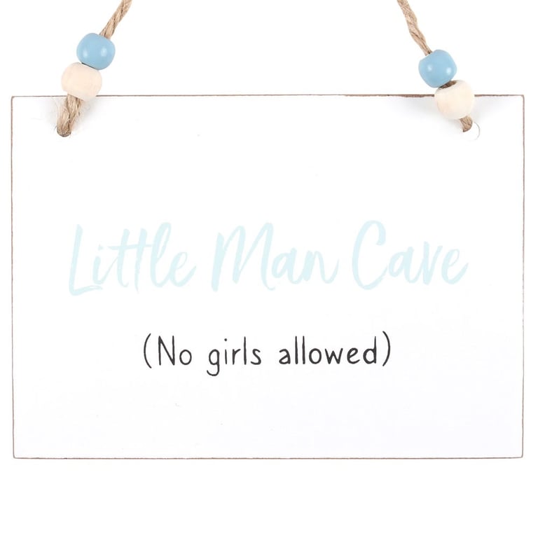 Little Man Cave Wooden Sign - Token Gift for Family and Friends Home Decor