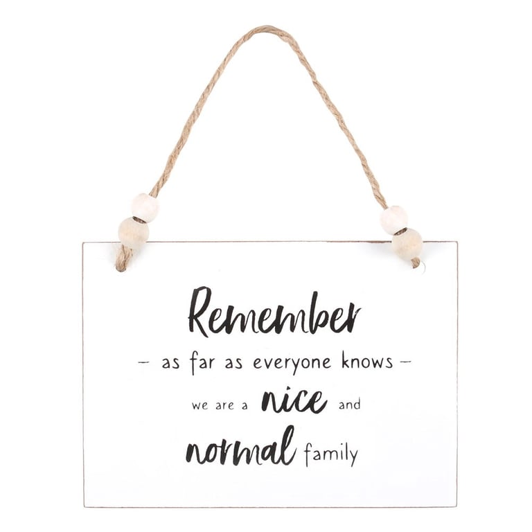 Nice And Normal Family Hanging Sign - Home Decor Token Gift
