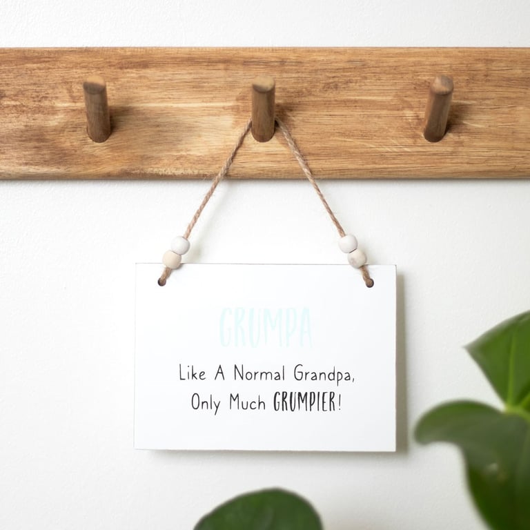 Grumpa Wooden Hanging Sign - Rustic Home Decor Gift for Family and Friends