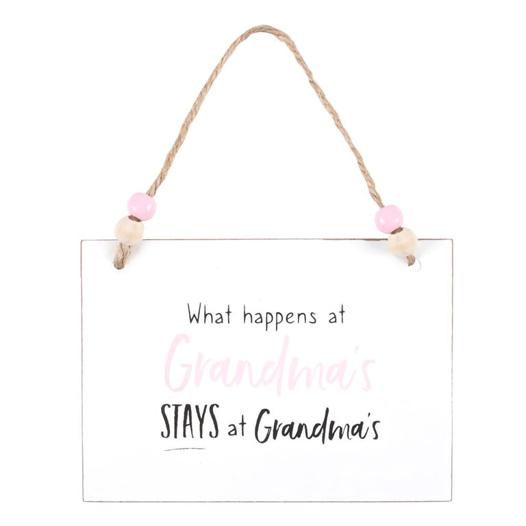 What Happens at Grandma s Hanging Sign - Family Token Gift & Rustic Home Decor