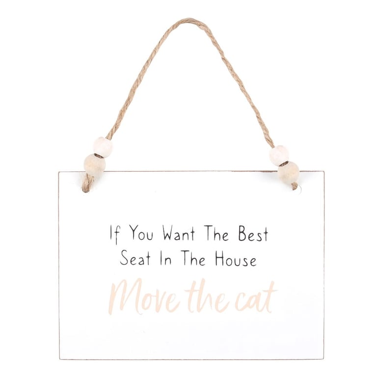 Move The Cat Hanging Sign - Wooden Home Decor Gift