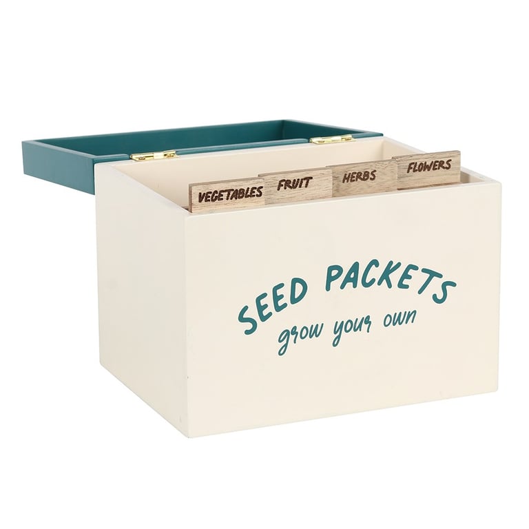 Seed Packet Storage Box - Organized Garden Organization with Labeled Dividers