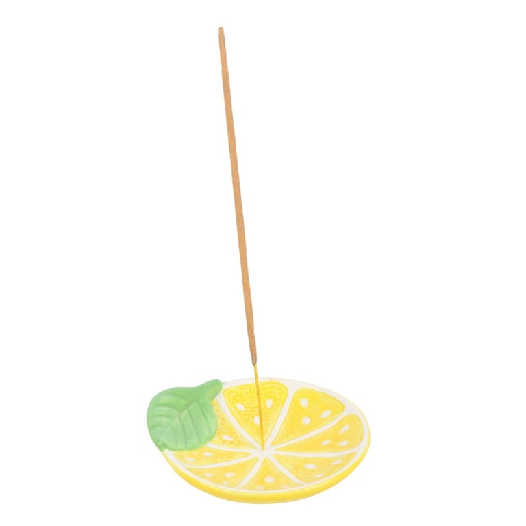 Ceramic Lemon Slice Incense Holder - Home Decor Accent for Side Tables and Nightstands