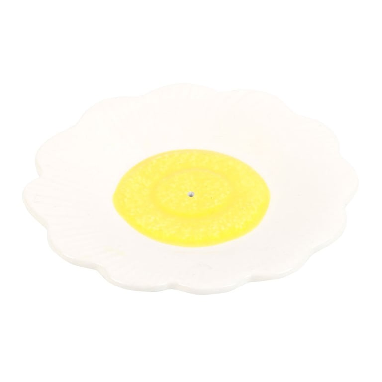 Ceramic Daisy Incense Holder with Ash Catcher for Home Decor