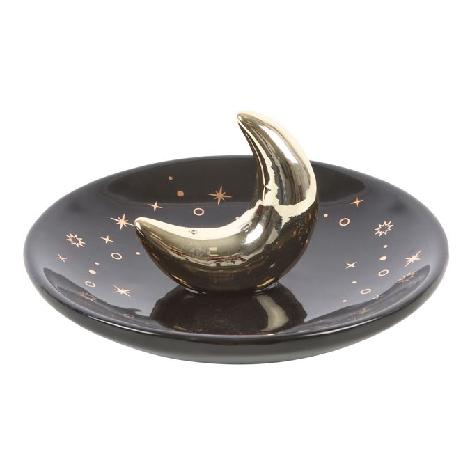 Ceramic Crescent Moon Incense Stick Holder - Elegant Home Decor