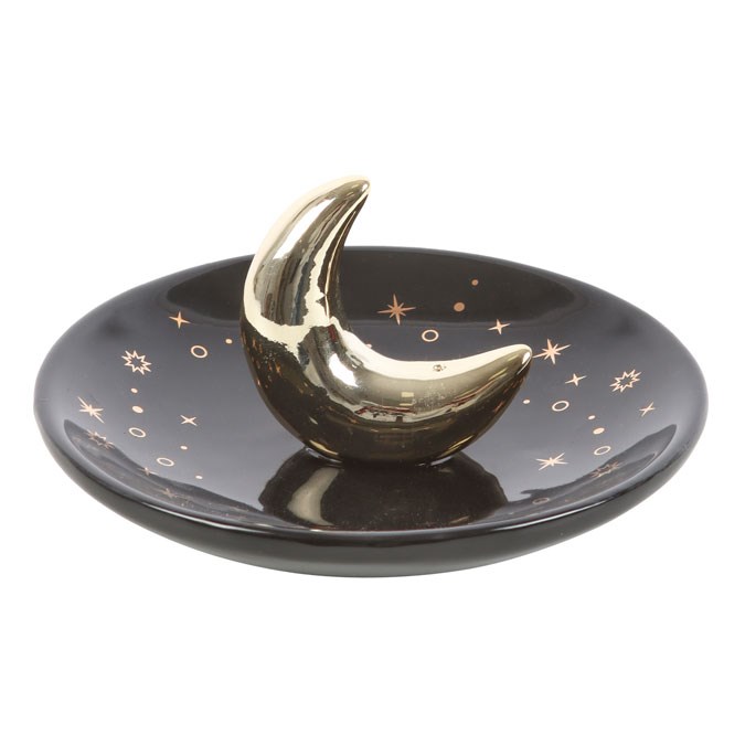 Ceramic Crescent Moon Incense Stick Holder - Elegant Home Decor