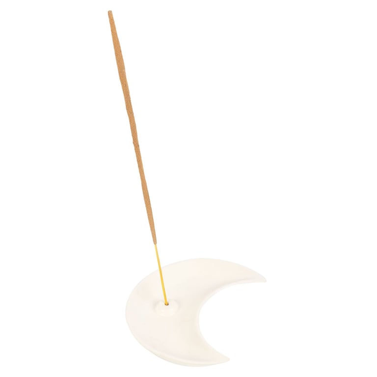Ceramic Crescent Moon Incense Holder - Modern Home Decor