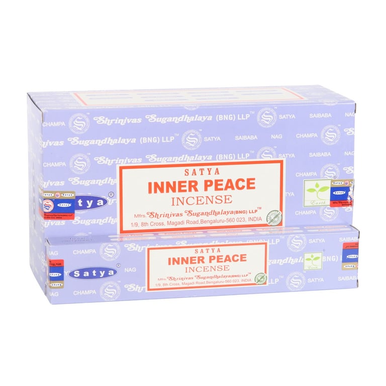 Satya Inner Peace Incense Sticks - 12 Packs, Handmade Lavender & White Sage, Vegan Friendly, Harmony Promotion