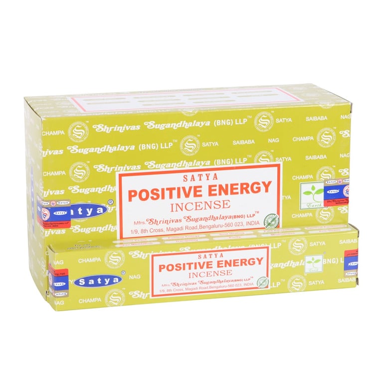 Satya Positive Energy Incense Sticks - Handmade Indian Lemongrass & Rose Aromatherapy for Happiness