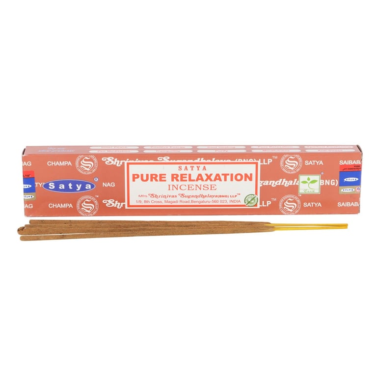 Satya 12 Packs Pure Relaxation Rose & Geranium Incense Sticks - Mindfulness Series