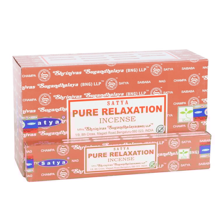 Satya 12 Packs Pure Relaxation Rose & Geranium Incense Sticks - Mindfulness Series