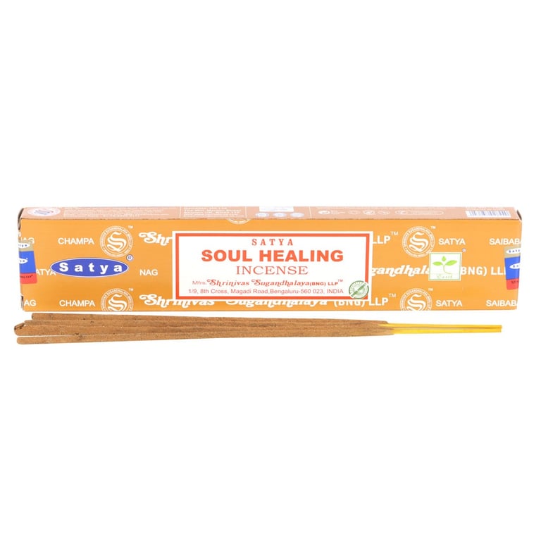 Satya Soul Healing Incense Sticks - Handmade Sandalwood & Frankincense Scent, Vegan Friendly