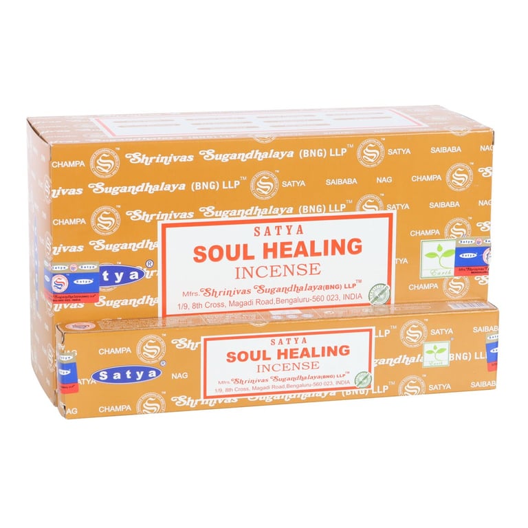 Satya Soul Healing Incense Sticks - Handmade Sandalwood & Frankincense Scent, Vegan Friendly