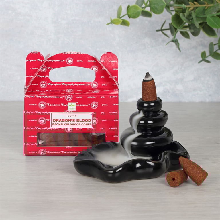 Satya Dragon s Blood Backflow Dhoop Cones - Long Lasting Home Fragrance