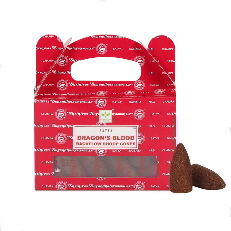 Satya Dragon s Blood Backflow Dhoop Cones - Long Lasting Home Fragrance