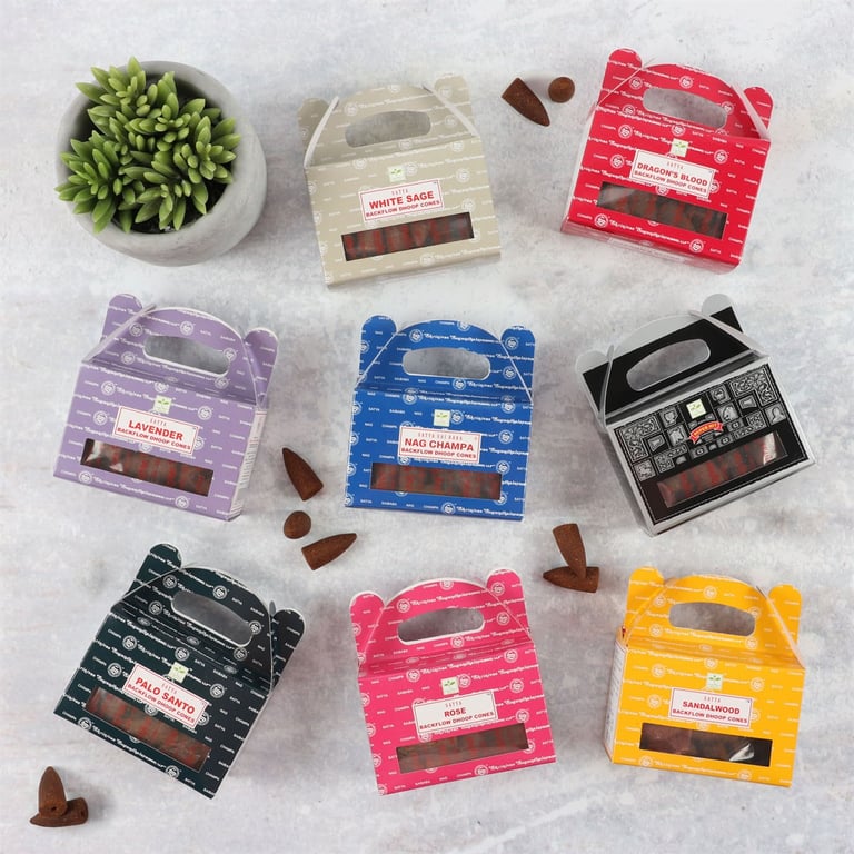 Satya Rose Backflow Dhoop Cones - Long Lasting Indian Incense Sticks for Home Fragrance