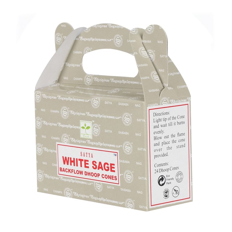 Satya White Sage Backflow Dhoop Cones - Long Lasting Home Fragrance & Spiritual Cleansing Cones