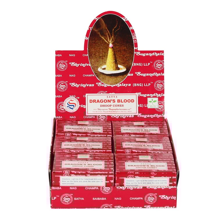Satya Dragon s Blood Incense Cones - 12 Packs of Long Lasting Home Fragrance
