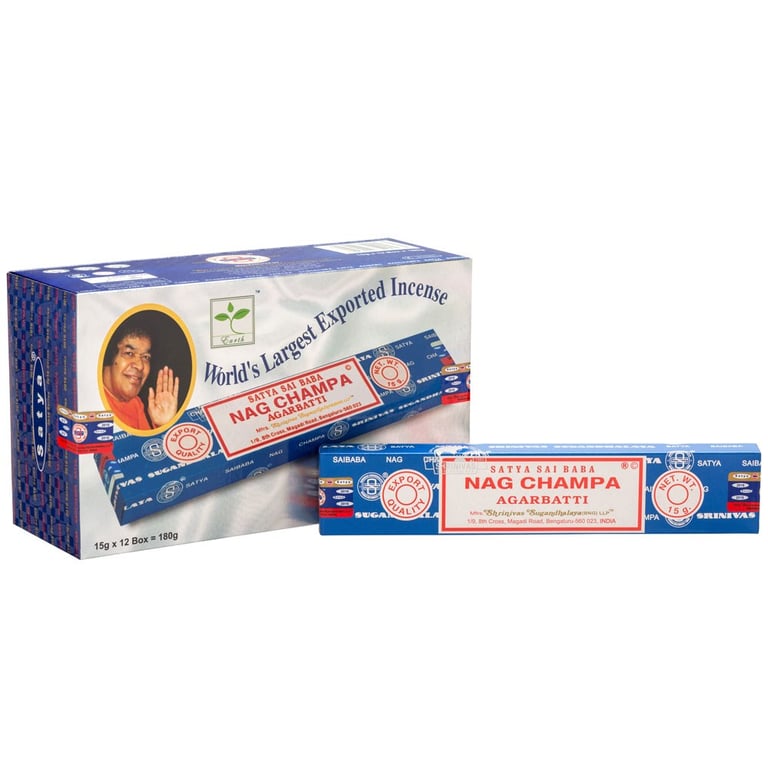 Satya Nag Champa Incense Sticks - Handmade, Vegan Friendly, Spiritual Meditation Aids