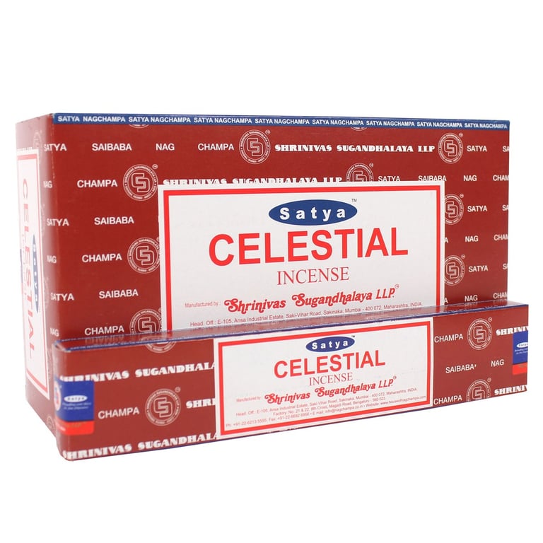 Satya Celestial Incense Sticks - 12 Packs of Handmade Vegan Friendly Aromatherapy