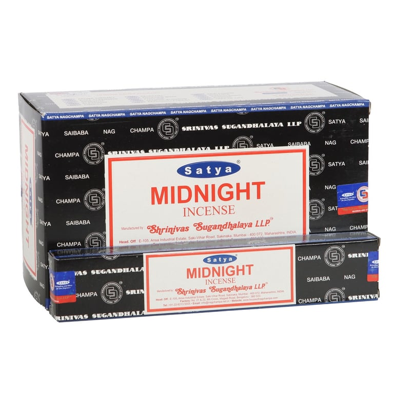 Satya Midnight Handmade Vegan Incense Sticks - 12 Packs