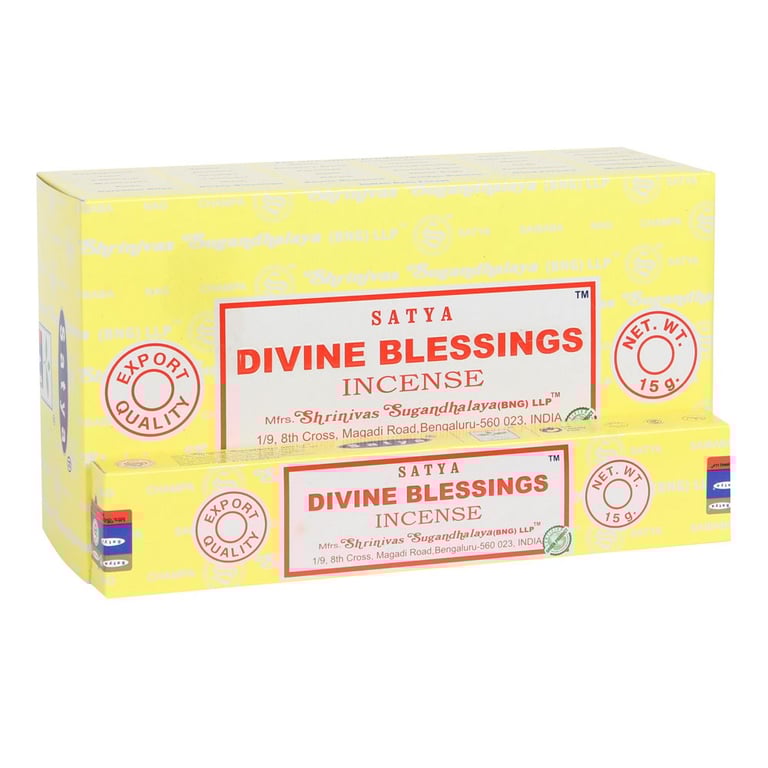 Satya Divine Blessings 12-Pack Handmade Vegan Indian Incense Sticks
