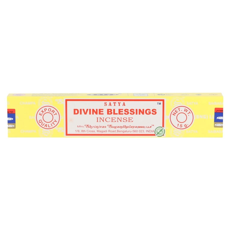 Satya Divine Blessings 12-Pack Handmade Vegan Indian Incense Sticks