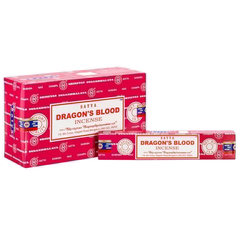 Satya Dragon s Blood Incense Sticks - Handmade Vegan Friendly Aura Strengthening Earthy Scent