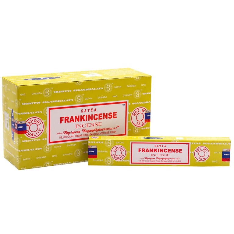 Satya Frankincense Incense Sticks - Handmade, Vegan Friendly, Sacred Space Cleansing