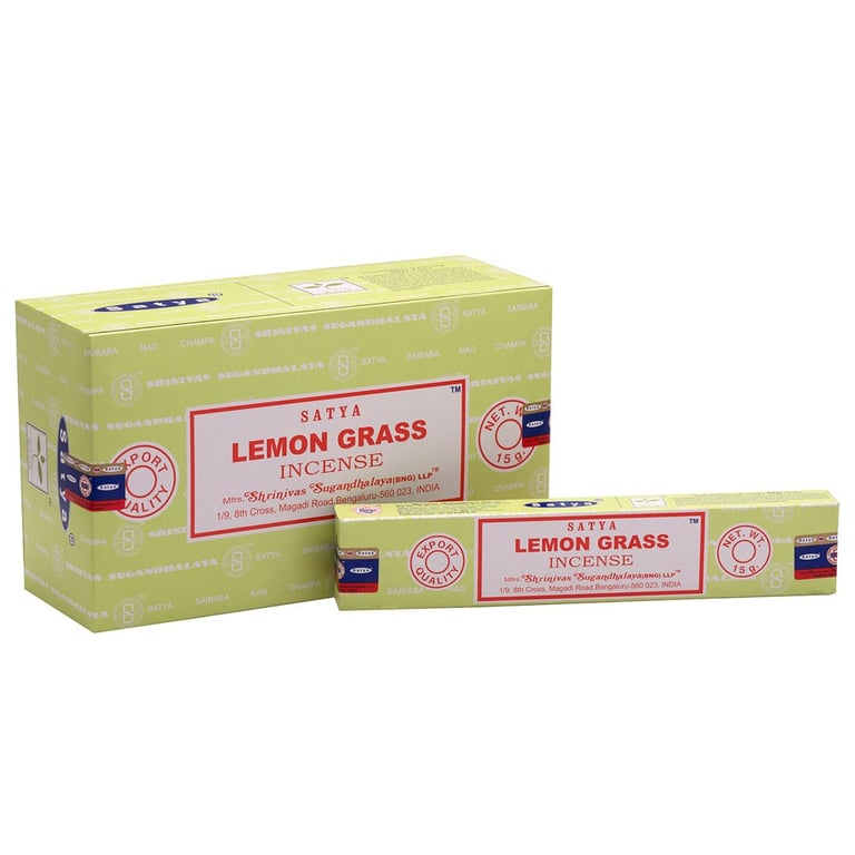 Satya Lemongrass Incense Sticks - Handmade, Vegan Friendly, Aura Balancing
