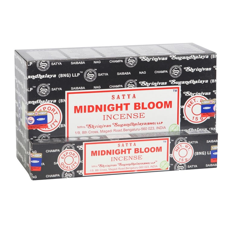 Satya Midnight Bloom 12-Packs Handmade Vegan Incense Sticks