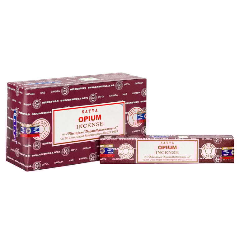 Satya Opium Incense Sticks - Handmade Floral Vegan 12 Packets