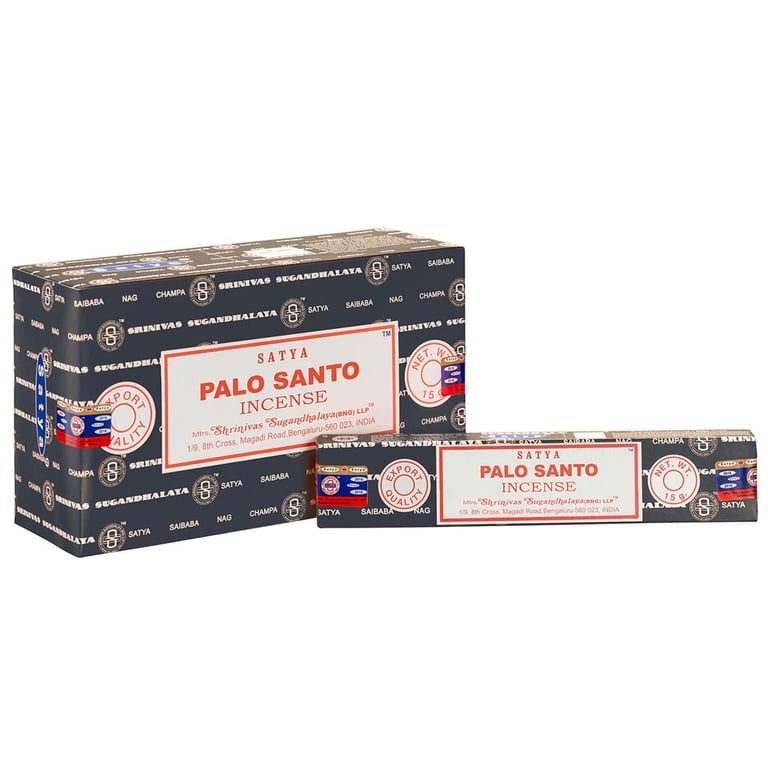 Palo Santo Incense Sticks by Satya - 12 Vegan Packs, Enhance Creativity & Confidence