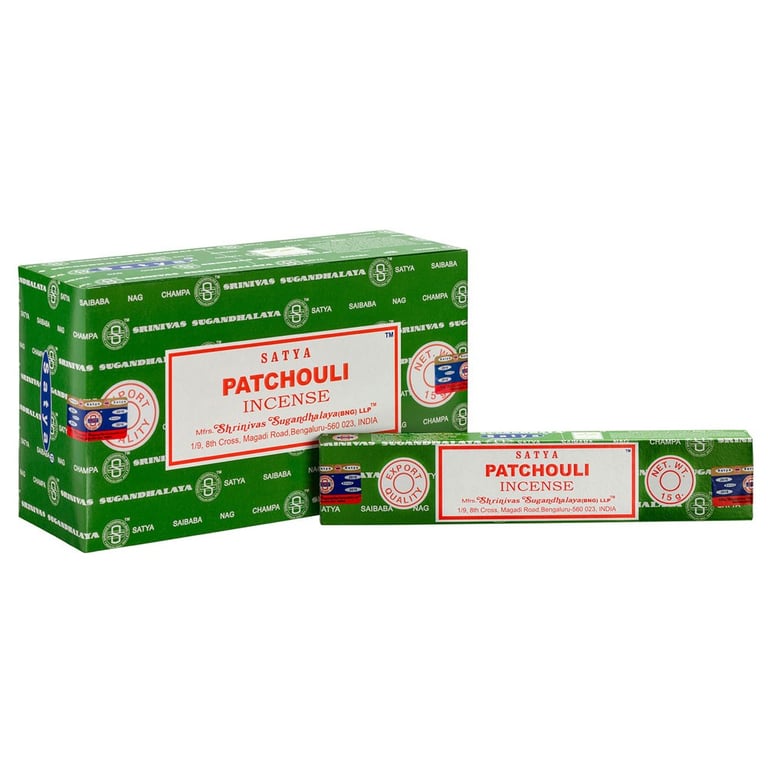 Satya Patchouli Incense Sticks - Handmade Vegan 12 Pack