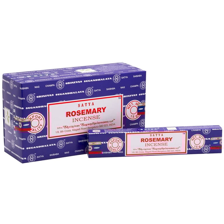 Satya Handmade Rosemary Incense Sticks - Herbal Scent for Creativity and Clarity