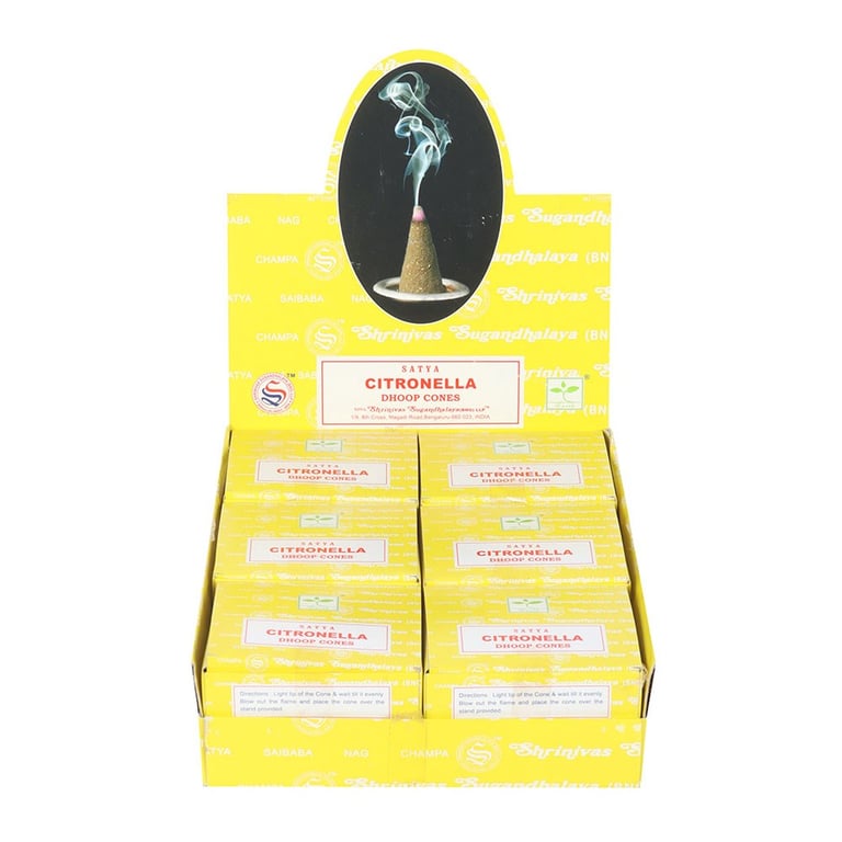 Satya Citronella Dhoop Incense Cones - Mosquito Repelling & Home Aromatherapy